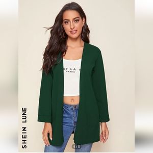 NWOT SHEIN LUNE drop shoulder open front coat